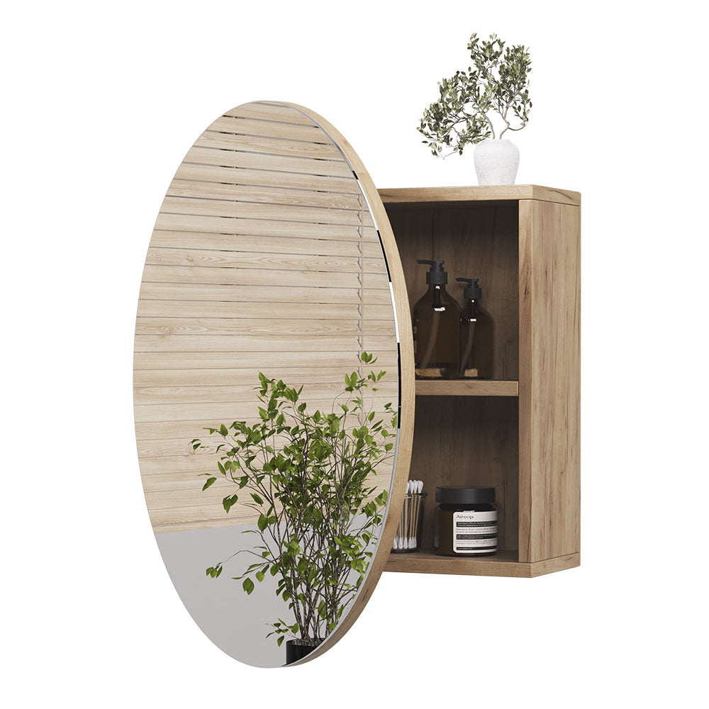 Vicco Specchio contenitore bagno Quercia dorata 60 x 60 cm con 2 scomparti