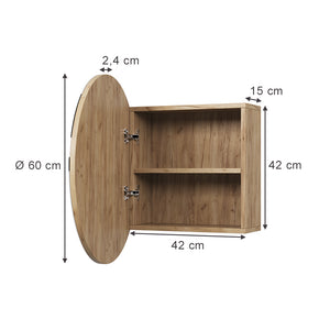 Vicco Specchio contenitore bagno Quercia dorata 60 x 60 cm con 2 scomparti