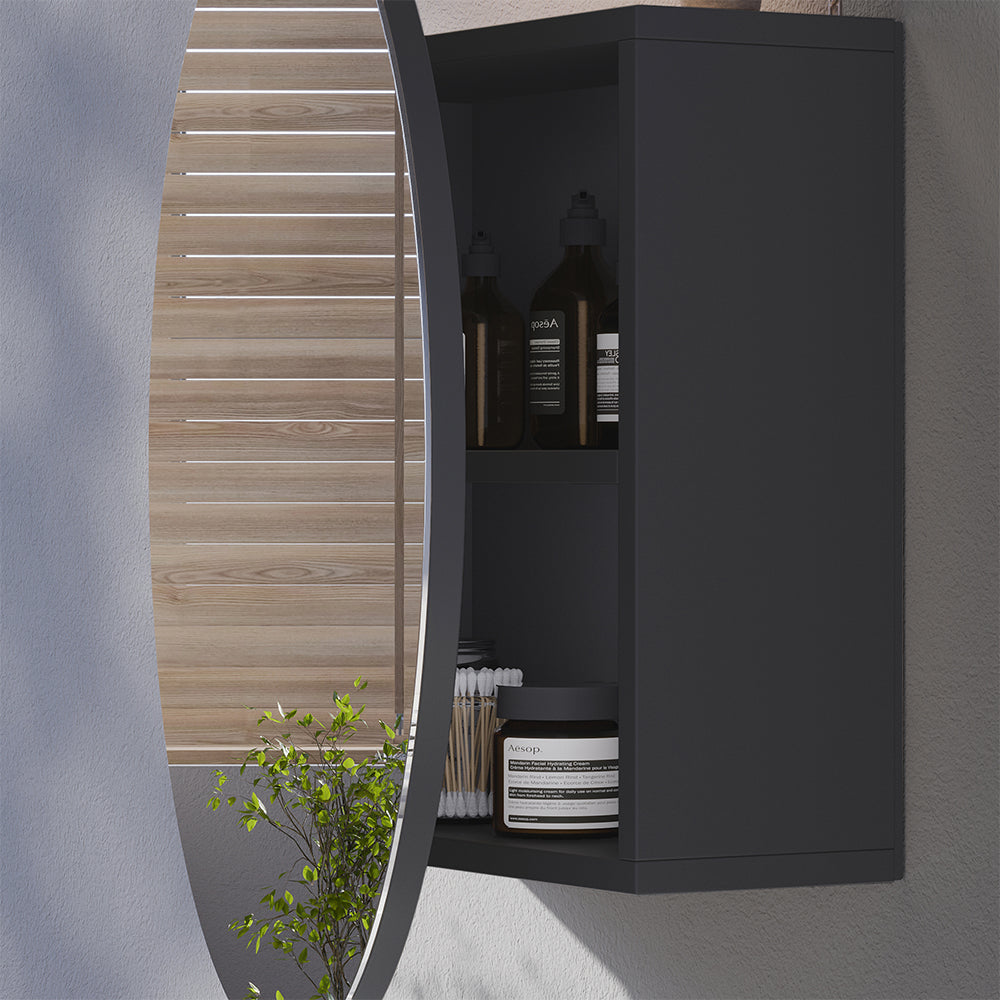 Vicco Specchio contenitore bagno Antracite 70 x 70 cm con 2 scomparti