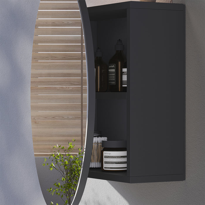 Vicco Specchio contenitore bagno Antracite 70 x 70 cm con 2 scomparti