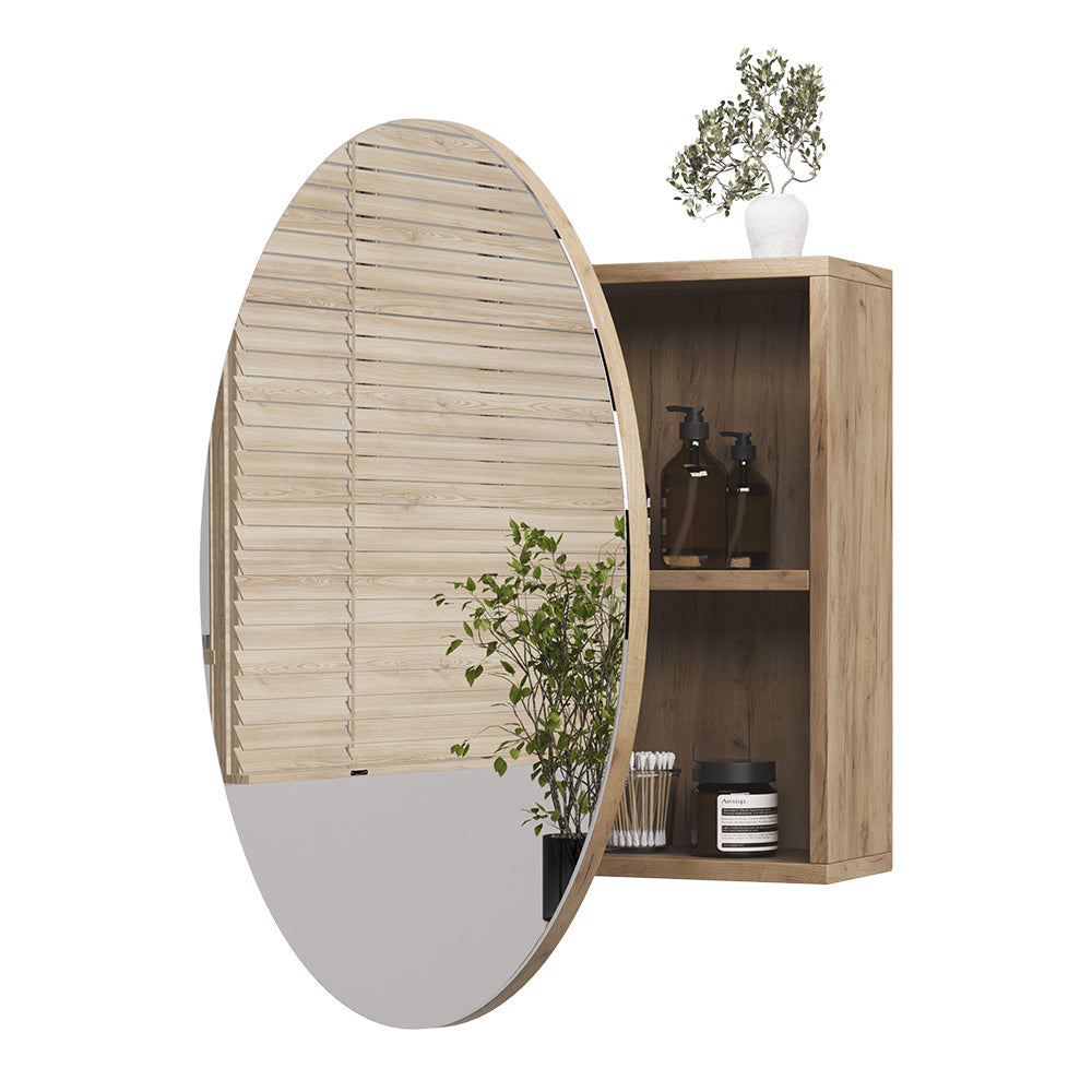 Vicco Specchio contenitore bagno Quercia dorata 70 x 70 cm con 2 scomparti