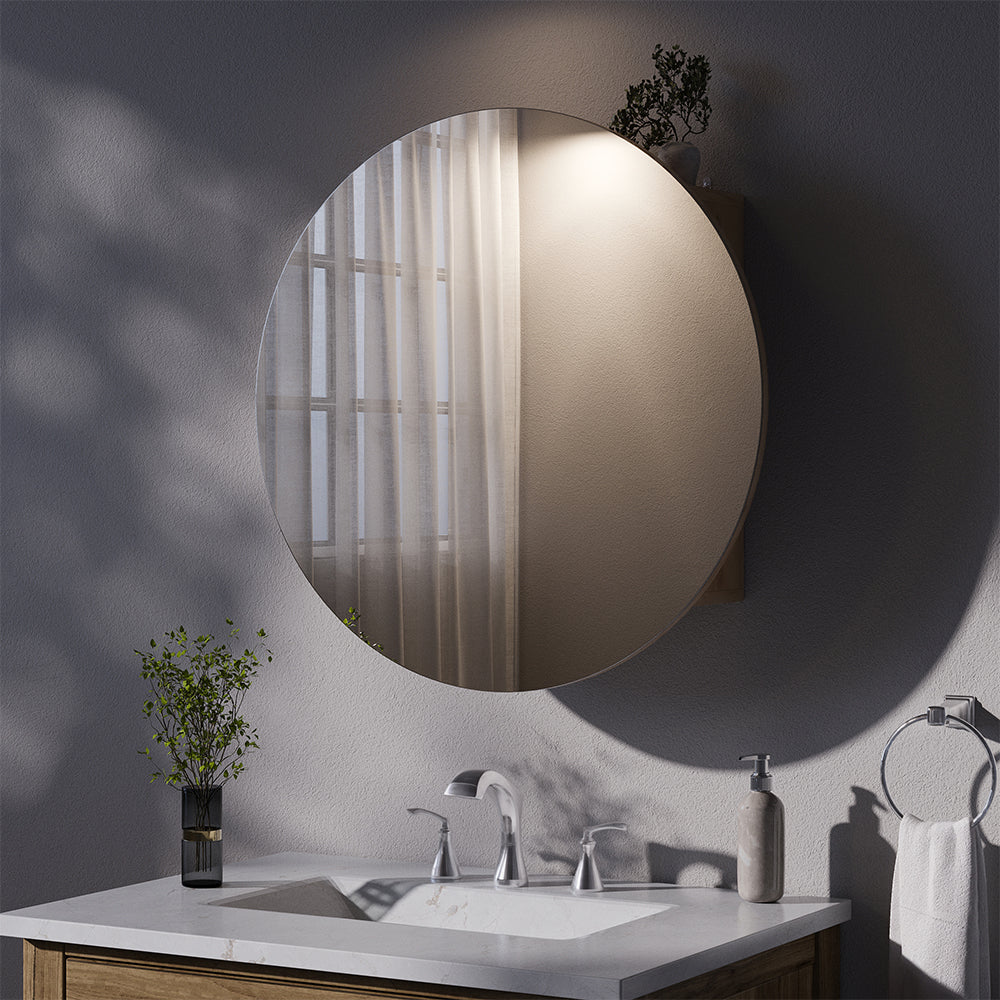 Vicco Specchio contenitore bagno Quercia dorata 70 x 70 cm con 2 scomparti