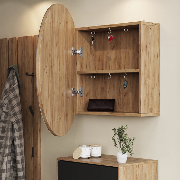 Vicco Specchio contenitore bagno Quercia dorata 70 x 70 cm con 2 scomparti