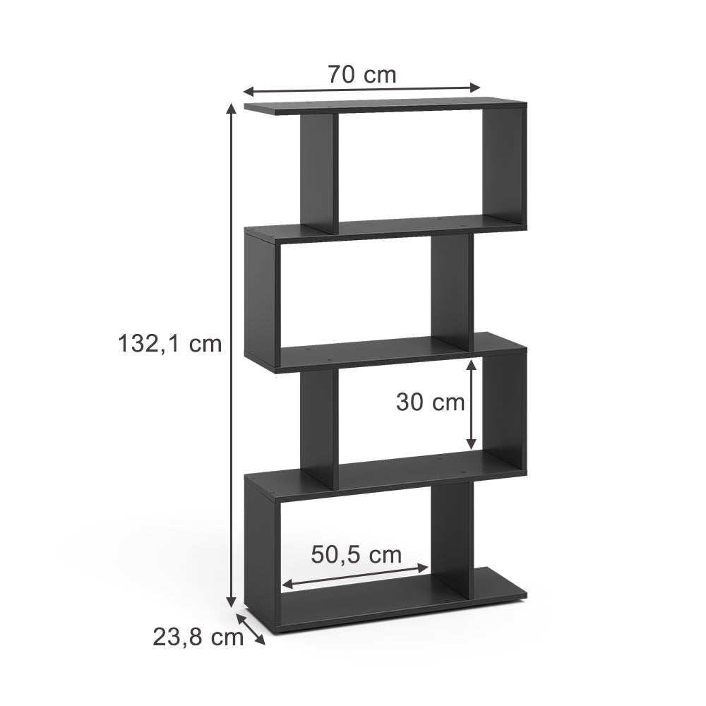 Vicco Divisorio per ambienti Nero 70 x 132.1 cm 4 scomparti