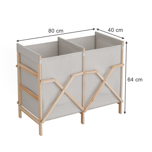 Vicco Mobiletto da bagno per lavanderia Beige 80 x 64 cm con 2 scomparti