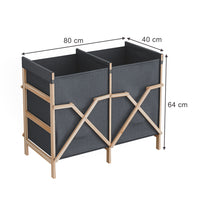 Vicco armadietto da bagno con portabiancheria Grigio 80 x 64 cm con 2 scomparti