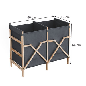 Vicco armadietto da bagno con portabiancheria Grigio 80 x 64 cm con 2 scomparti