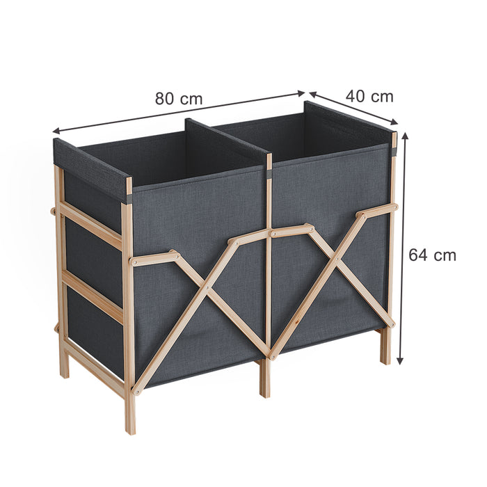 Vicco armadietto da bagno con portabiancheria Grigio 80 x 64 cm con 2 scomparti