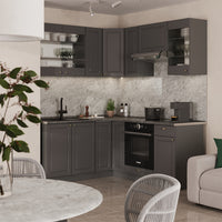 Vicco Cucina angolare completa Landhaus antrazit-oro 190 x 60 cm , PL Antracite