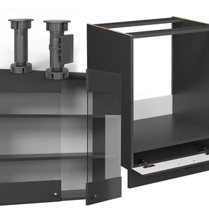 Vicco Cucina angolare completa Landhaus antrazit-oro 190 x 60 cm , PL Marmo