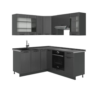 Vicco Cucina angolare completa Grigio scuro 190 x 60 cm , PL Antracite