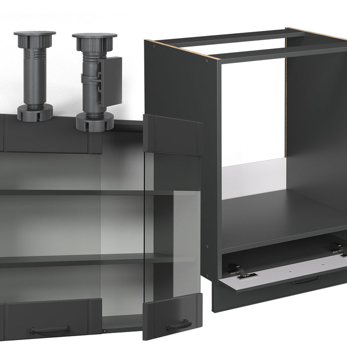 Vicco Cucina angolare completa Grigio scuro 190 x 60 cm , PL Antracite