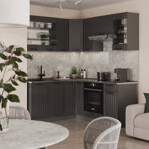 Vicco Cucina angolare completa Grigio scuro 190 x 60 cm , PL Antracite