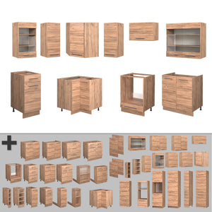 Vicco Cucina angolare completa Quercia dorata 190 x 60 cm , PL Rovere