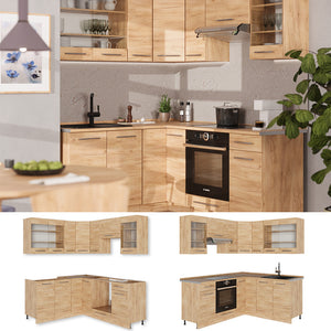 Vicco Cucina angolare completa Quercia dorata 190 x 60 cm , PL Rovere