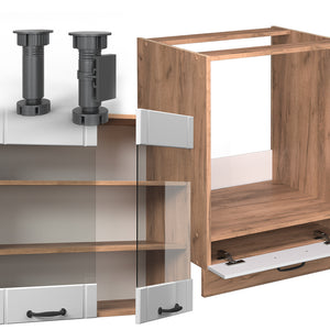 Vicco Cucina angolare completa Bianco casa di campagna 190 x 60 cm , PL Rovere