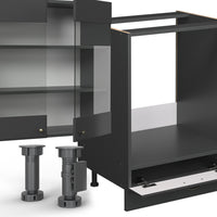 Vicco Cucina angolare completa Landhaus antrazit-oro 347 x 46 cm senza piano di lavoro