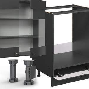 Vicco Cucina angolare completa Landhaus antrazit-oro 347 x 46 cm senza piano di lavoro