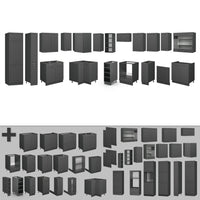 Vicco Cucina angolare completa Landhaus antrazit-oro 347 x 46 cm senza piano di lavoro