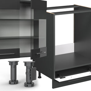 Vicco Cucina angolare completa Antracite lucido 347 x 60 cm , PL Antracite