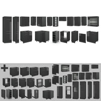 Vicco Cucina angolare completa Antracite lucido 347 x 46 cm senza piano di lavoro