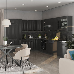 Vicco Cucina angolare completa Grigio scuro 347 x 60 cm , PL Antracite
