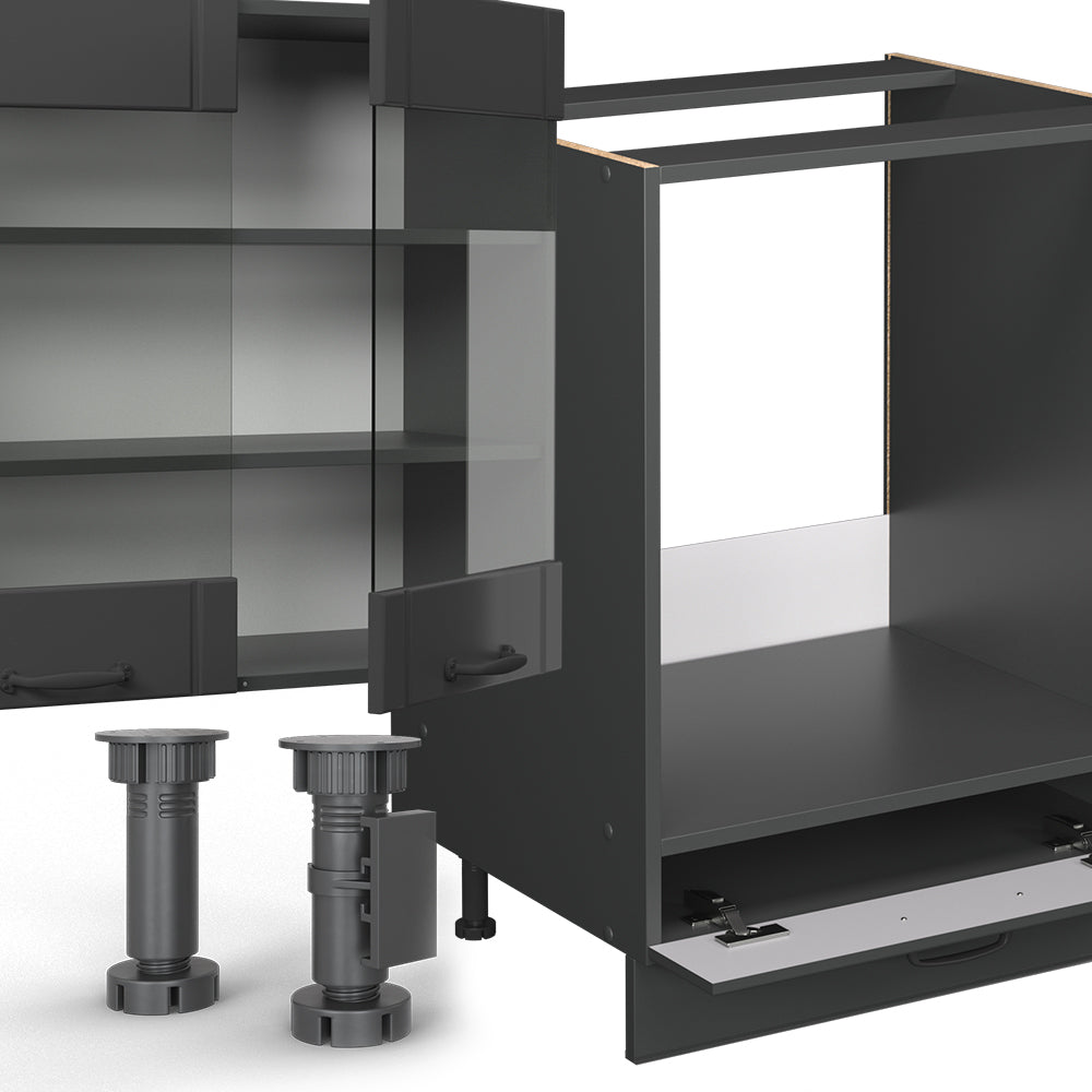 Vicco Cucina angolare completa Grigio scuro 347 x 60 cm , PL Antracite