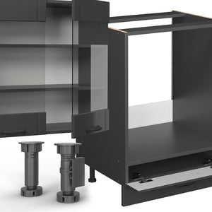 Vicco Cucina angolare completa Grigio scuro 347 x 46 cm senza piano di lavoro