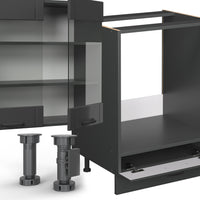 Vicco Cucina angolare completa Grigio scuro 347 x 60 cm , PL Marmo