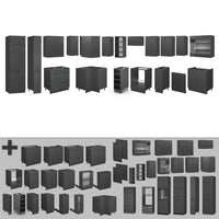 Vicco Cucina angolare completa Grigio scuro 347 x 46 cm senza piano di lavoro