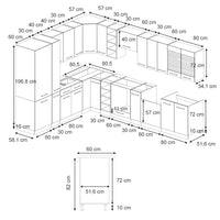Vicco Cucina angolare completa Quercia dorata 347 x 60 cm , PL Rovere