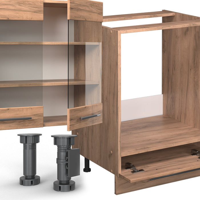 Vicco Cucina angolare completa Quercia dorata 347 x 60 cm , PL Antracite