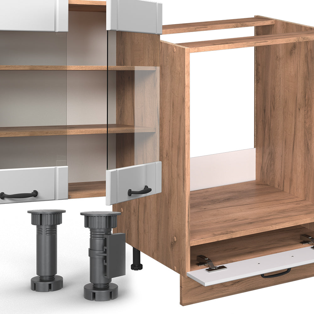 Vicco Cucina angolare completa Bianco casa di campagna 347 x 60 cm , PL Antracite