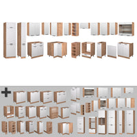 Vicco Cucina angolare completa Bianco casa di campagna 347 x 60 cm , PL Antracite