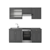 Vicco Cucina componibile Landhaus antrazit-oro 200 cm , PL Antracite