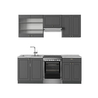Vicco Cucina componibile Landhaus antrazit-oro 200 cm , PL Marmo