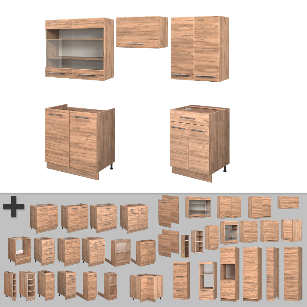 Vicco Cucina componibile Quercia dorata 200 cm , PL Rovere