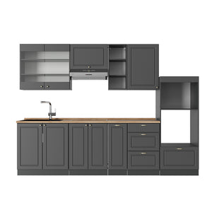 Vicco Cucina componibile Landhaus antrazit-oro 280 cm , PL Rovere