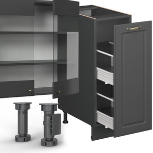 Vicco Cucina componibile Landhaus antrazit-oro 280 cm , PL Antracite