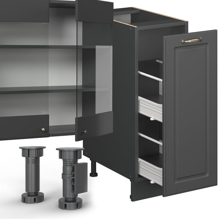 Vicco Cucina componibile Landhaus antrazit-oro 280 cm , PL Antracite