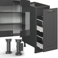 Vicco Cucina componibile Landhaus antrazit-oro 280 cm , PL Rovere