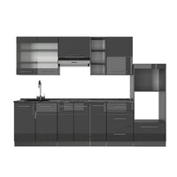 Vicco Cucina componibile Antracite lucido 280 cm , PL Antracite