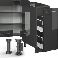 Vicco Cucina componibile Antracite lucido 280 cm , PL Marmo