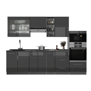 Vicco Cucina componibile Antracite lucido 280 cm , PL Antracite