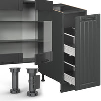 Vicco Cucina componibile Grigio scuro 280 cm senza piano di lavoro