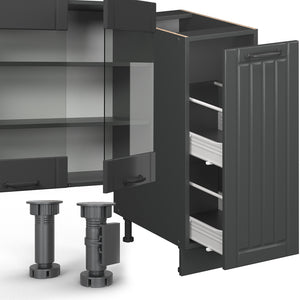 Vicco Cucina componibile Grigio scuro 280 cm senza piano di lavoro