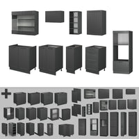 Vicco Cucina componibile Grigio scuro 280 cm , PL Marmo