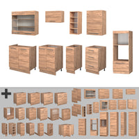 Vicco Cucina componibile Quercia dorata 280 cm , PL Antracite