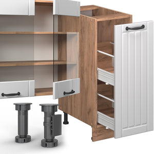 Vicco Cucina componibile Bianco casa di campagna 280 cm , PL Marmo