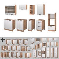 Vicco Cucina componibile Bianco casa di campagna 280 cm , PL Rovere